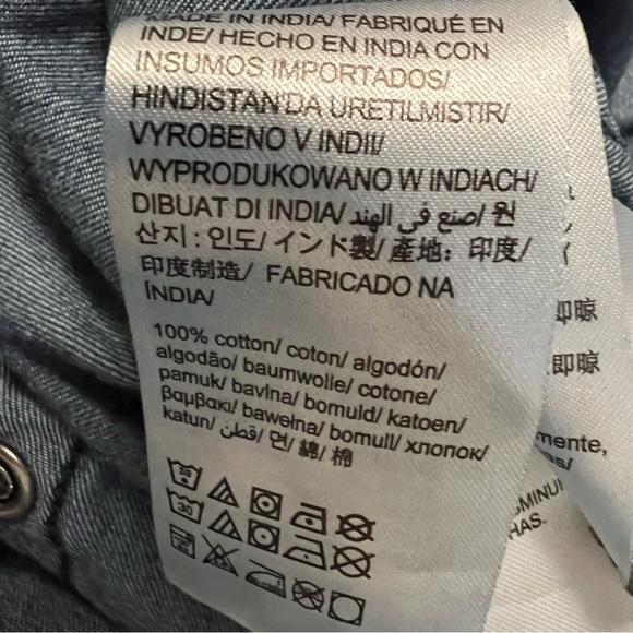 Calvin Klein Jeans Denim Button Up Shirt Blue US L - Picture 10 of 11